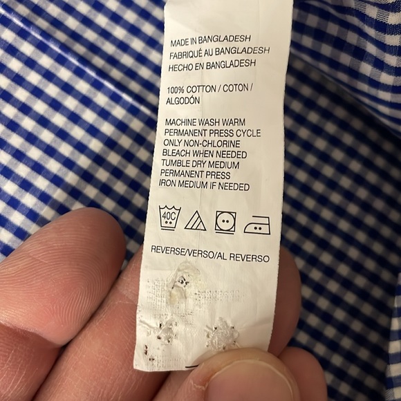 Izod Mens Button Down Blue Plaid XL - Picture 5 of 6